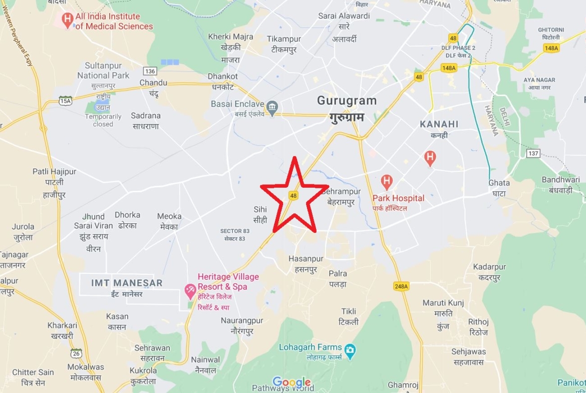 Commercial Plot with frontage on Delhi Jaipur Highway in Gurgaon