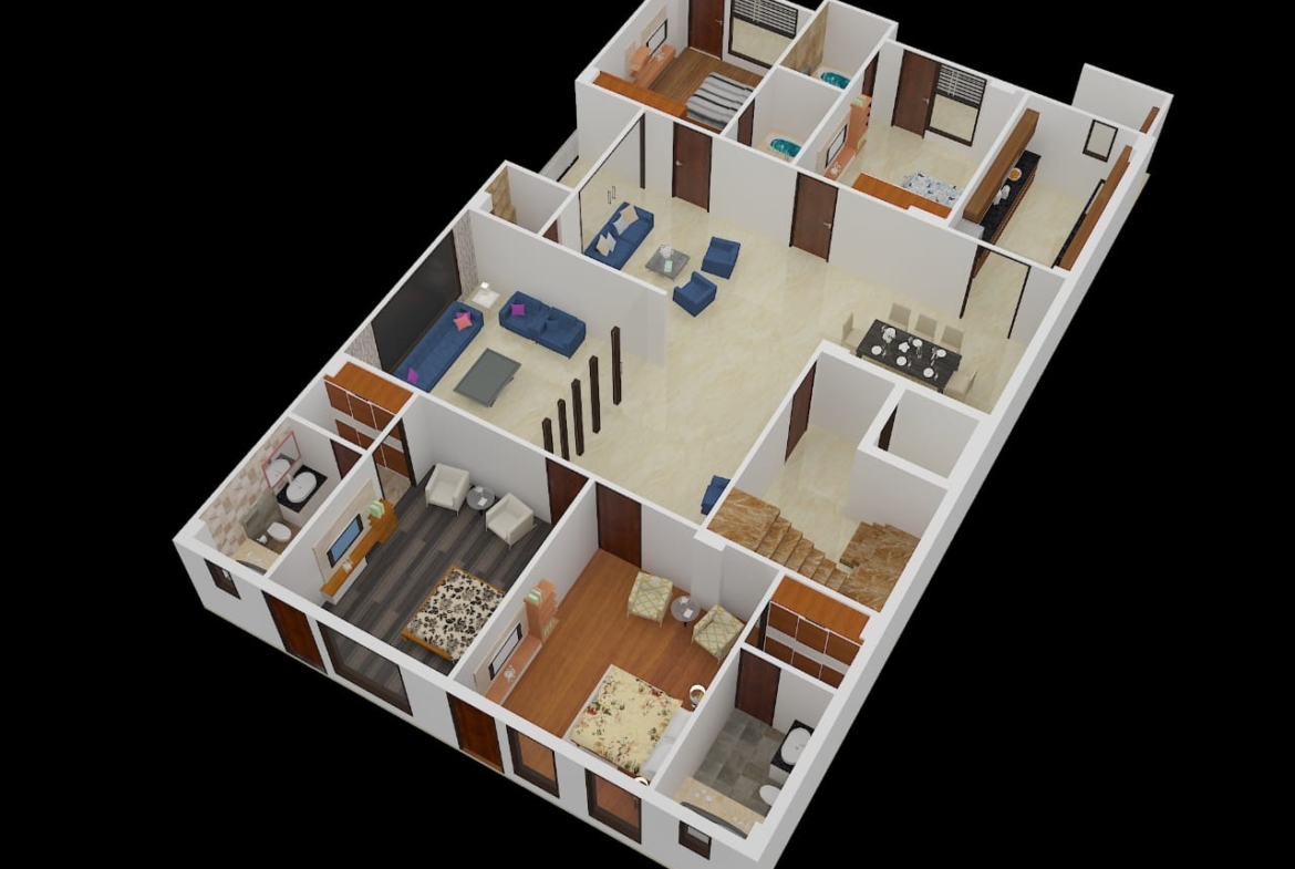 Corner Builder Floor for sale in Palam Vihar Gurgaon 4 BHK Arial view