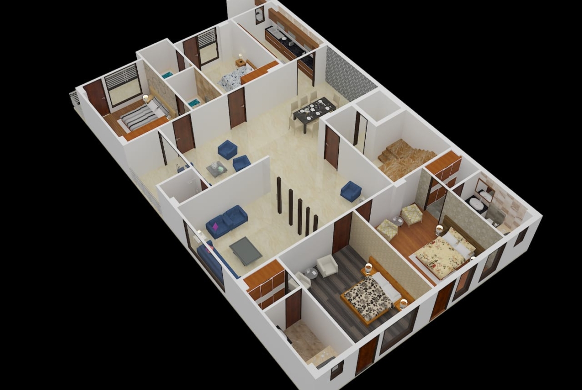 Corner Builder Floor for sale in Palam Vihar Gurgaon 4 BHK Arial view