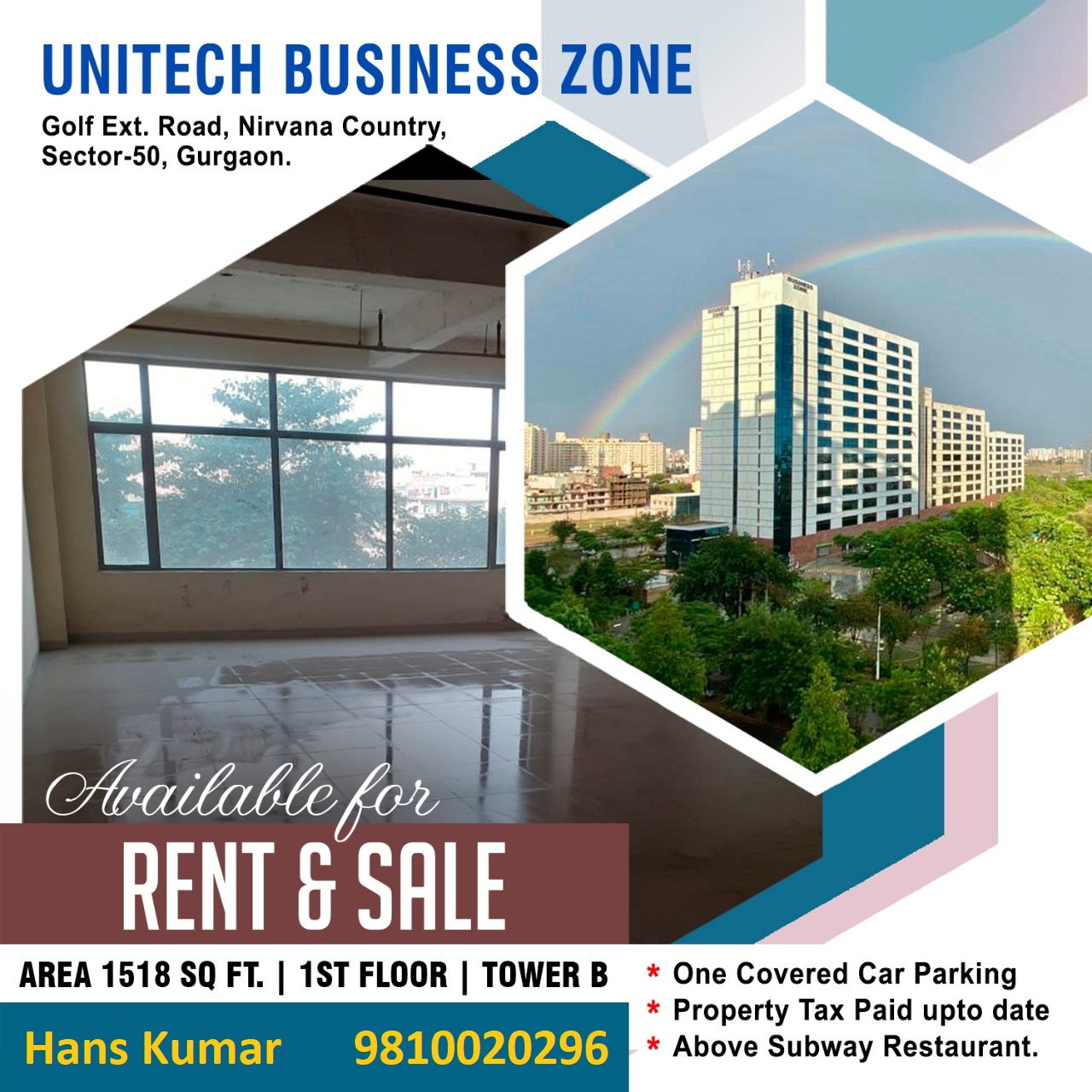 Office Space at Unitech Business Zone Gurgaon for rent and sale
