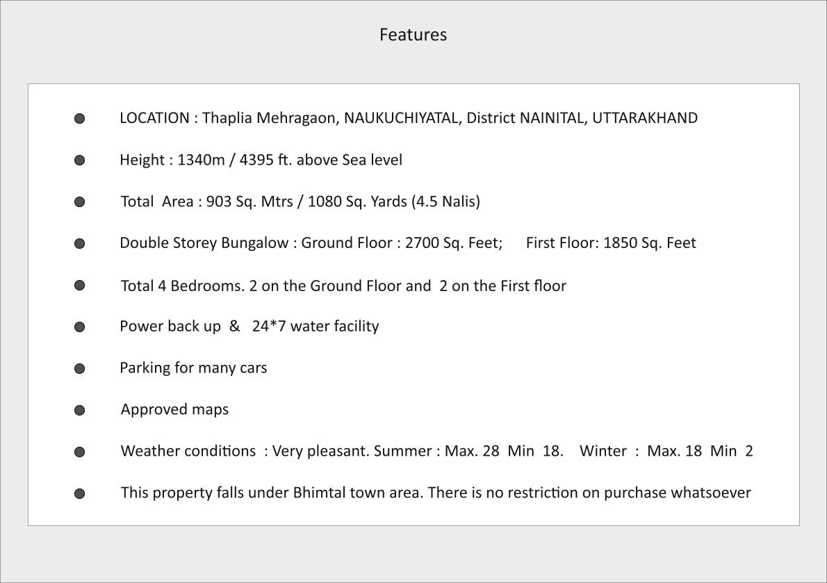 Beautiful Bungalow For Sale Naukuchiatal Near Bhimtal, Nainital, Uttarakhand